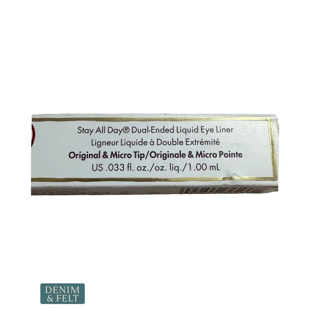 NEW Stila Stay All Day Dual-Ended Liquid Eye Liner Intense Black Rum Punch